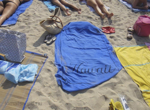 handduk på Plage du Ponteil sommaren 2011