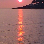Solnedgång över Cap d'Antibes
