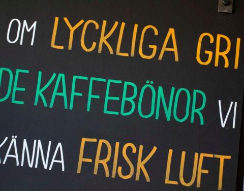 Lyckliga kaffebönor