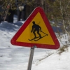 varning för skidåkare