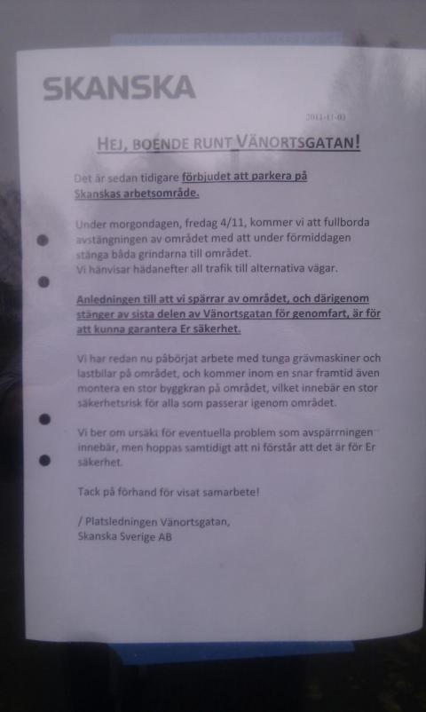 SKANSKAs info till boende