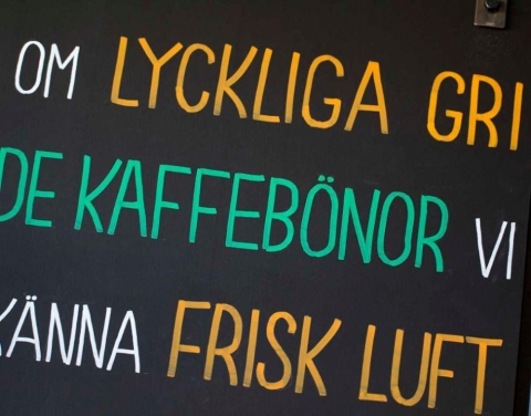 Lyckliga kaffebönor Lyckliga kaffebönor