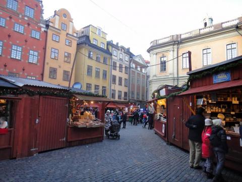 julmarknad på Stortorget i Stockholm