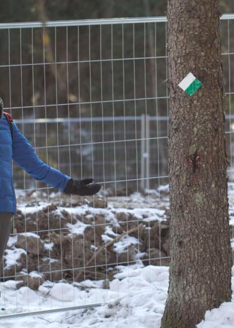 staket tvärs över joggingspåret